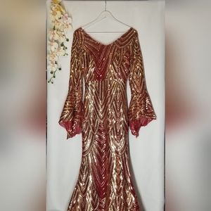 Overall Sequence Party Dress